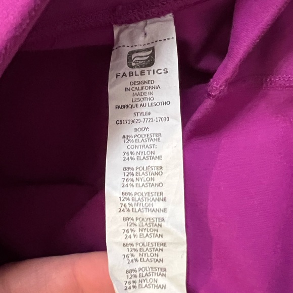 Fabletics Pink Purple Leggings - Picture 2 of 3
